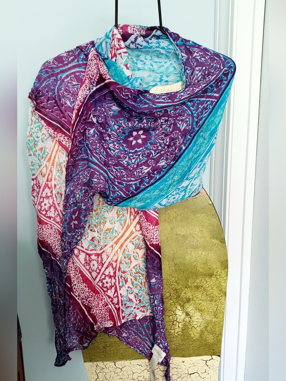 Chico’s Kaleidoscope Medallion Convertible Flip Scarf Oblong Infinity Loop Wrap
